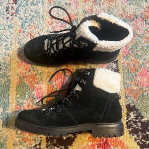Black Leather Hopee Boots by Marc Fisher Women's Size 8.5M